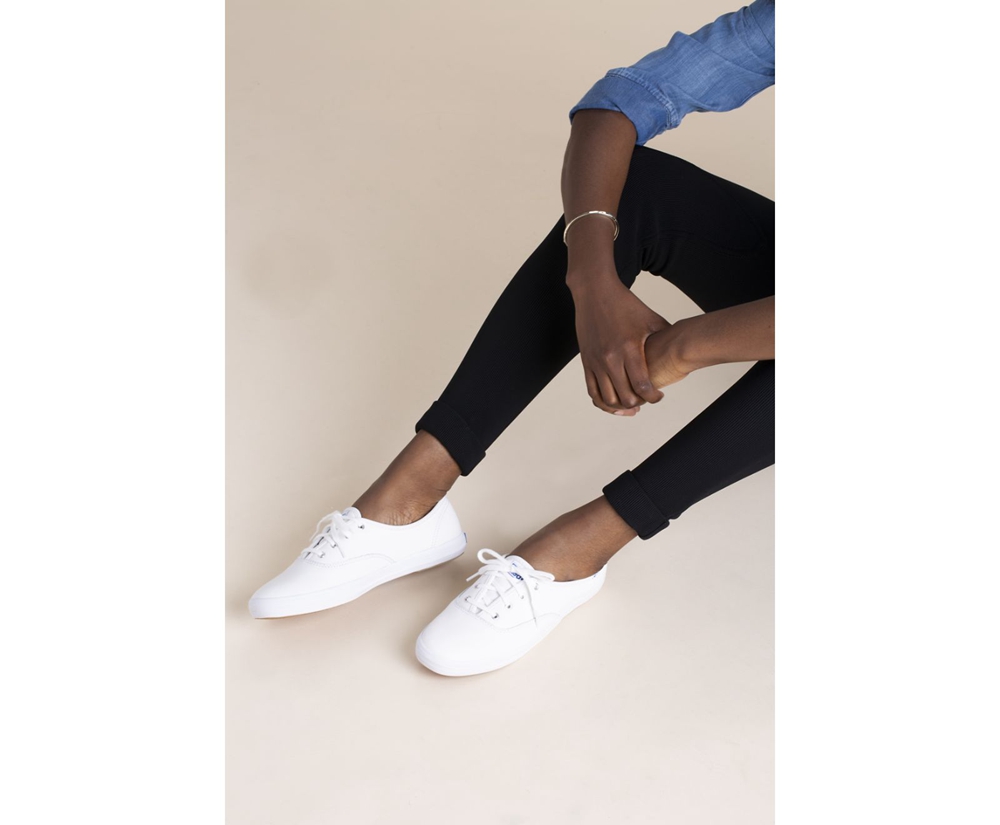 Keds Sneakers White - Champion Originals Leather - Womens WDTESP-039